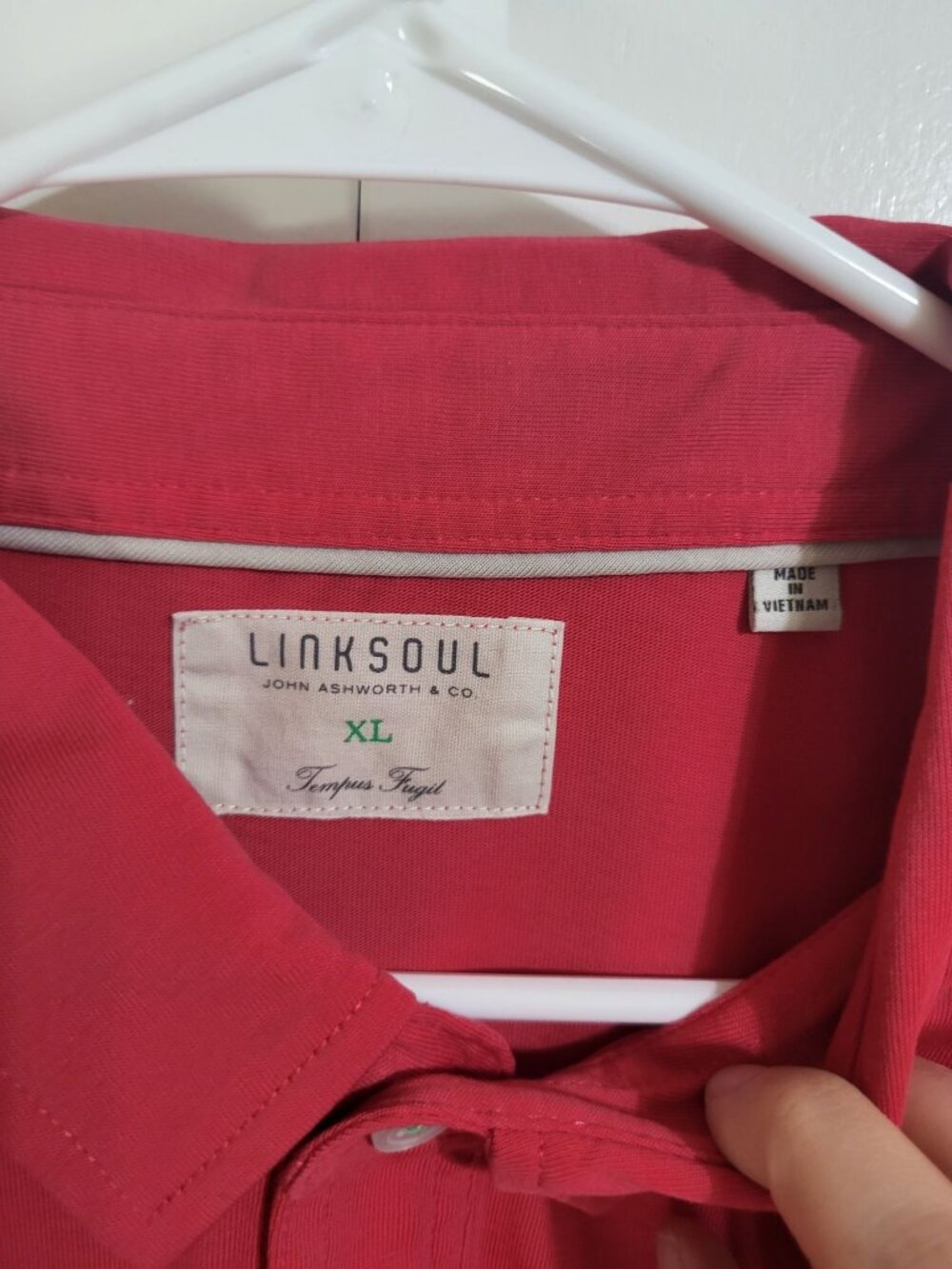 LINKSOUL Men's XL Red Golf Polo Shirt Athleisure Business Casual Pocket - Picture 4 of 7